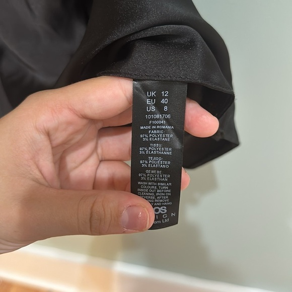 ASOS black womens satin mini dress - Picture 7 of 7